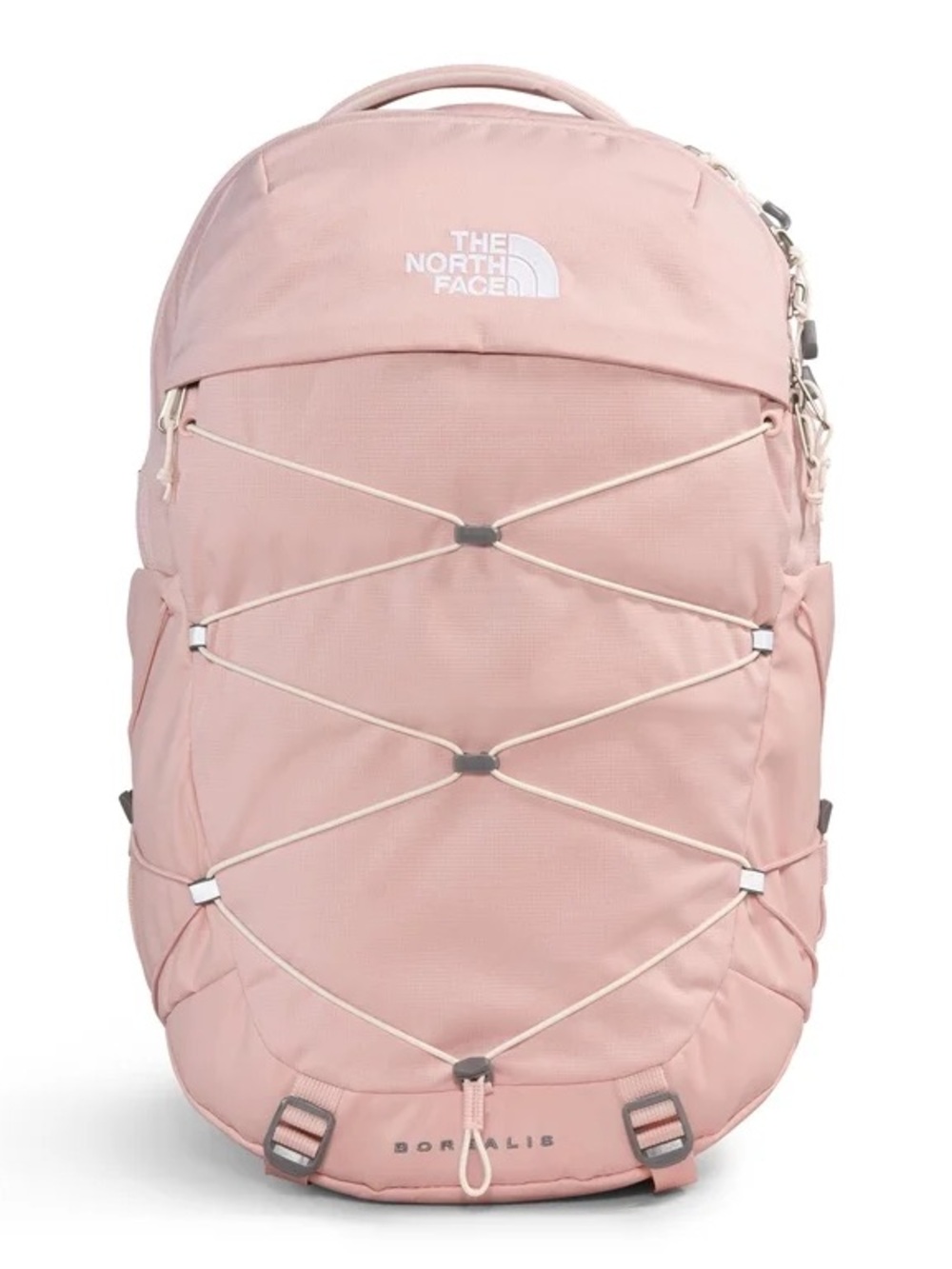 The North Face Women's Pale Pink Backpack with Front Bungee